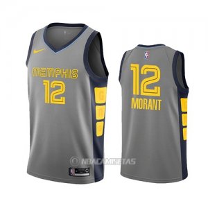 Camiseta Memphis Grizzlies Ja Morant #12 Ciudad 2019-20 Gris