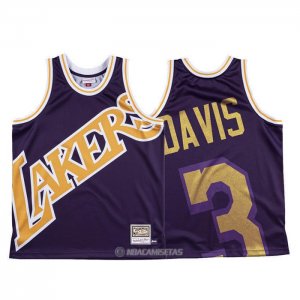 Camiseta Los Angeles Lakers Anthony Davis #3 Mitchell & Ness Big Face Violeta