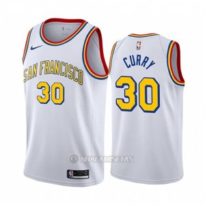 Camiseta Golden State Warriors Stephen Curry #30 Classic 2019-20 Blanco