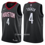 Camiseta Houston Rockets P.j. Tucker #4 Statement 2017-18 Negro