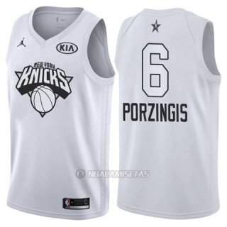 Camiseta All Star 2018 Knicks Kristaps Porzingis #6 Blanco