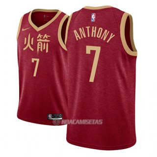 Camiseta Houston Rockets Carmelo Anthony #7 Ciudad 2018-19 Rojo