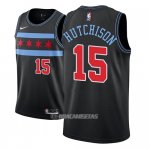 Camiseta Chicago Bulls Chandler Hutchison #15 Ciudad 2018-19 Negro