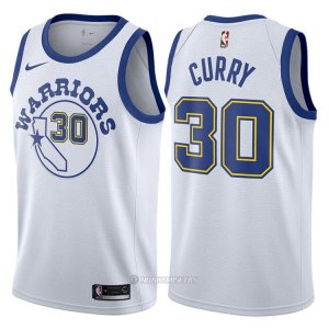 Camiseta Autentico Golden State Warriors Curry #30 2017-18 Blanco