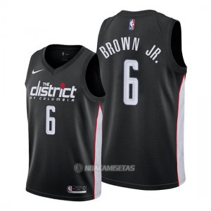 Camiseta Washington Wizards Troy Brown Jr. #6 Ciudad Edition Negro
