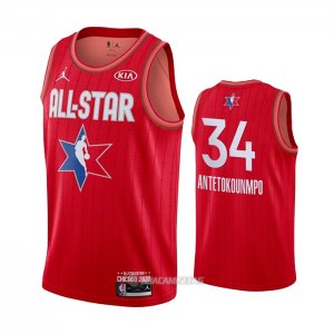 Camiseta All Star 2020 Milwaukee Bucks Giannis Antetokounmpo #34 Rojo