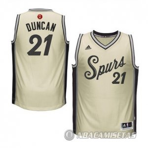 Camiseta San Antonio Spurs Duncan Navidad #21 Blanco