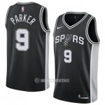 Camiseta San Antonio Spurs Tony Parker #9 Icon 2017-18 Negro
