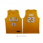 Camiseta LBJ Los Angeles Lakers Lebron James #23 Oro
