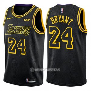 Camiseta Los Angeles Lakers Bryant #24 Ciudad 2017-18 Negr