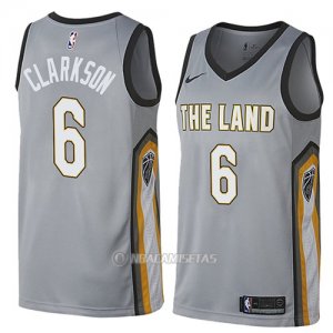 Camiseta Cleveland Cavaliers Jordan Clarkson #6 Ciudad 2018 Gris