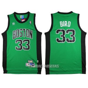 Camiseta Boston Celtics Bird #33 Borde De Color Verde Oscuro