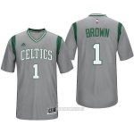 Camiseta Manga Corta Boston Celtics Brown #1 Gris