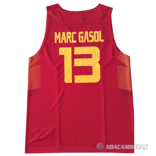 Camiseta  Marc Gasol Espana #13 2014 Rojo