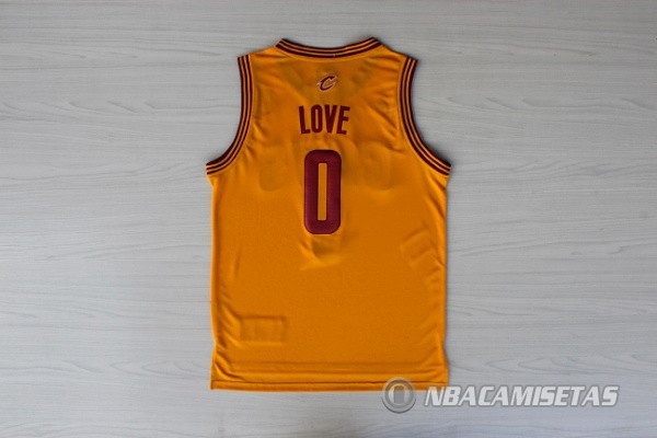 Camiseta Amarillo Love Cleveland Cavaliers #0 Revolution 30