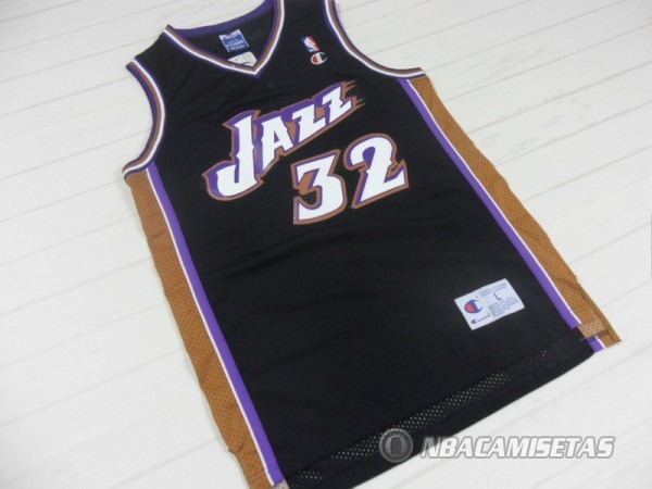 Camiseta Utah Jazz retro Malone #32 Negro